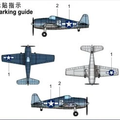 06406 | Trumpeter 1/350 F6F Hellcat Fighter (Pre-Painted) Aircraft Sets (4Pcs) Scaled Plastic Model Kit -Outlet Crafted Scale Store TRU 06406 03 1200x800 1