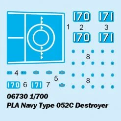 06730 | Trumpeter 1/700 Chinese Navy Type 052C Guided Missile Destroyer Scaled Plastic Model Kit -Outlet Crafted Scale Store TRU 06730 02 1200x800 1