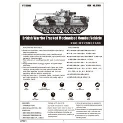 07101 | Trumpeter 1/72 British Warrior Tank Scaled Plastic Model Kit -Outlet Crafted Scale Store TRU 07101 55 1200x800 1