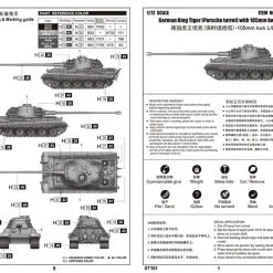 07161 | Trumpeter 1/72 German King Tiger Porsche Turret Tank W/ 105mm Kwk L/68 Scaled Plastic Model Kit -Outlet Crafted Scale Store TRU 07161 04 1200x800 1