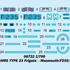 06722 | Trumpeter 1/700 HMS TYPE 23 Frigate – Monmouth (F235) Scaled Plastic Model Kit -Outlet Crafted Scale Store TRU 6722 3 1200x800 1